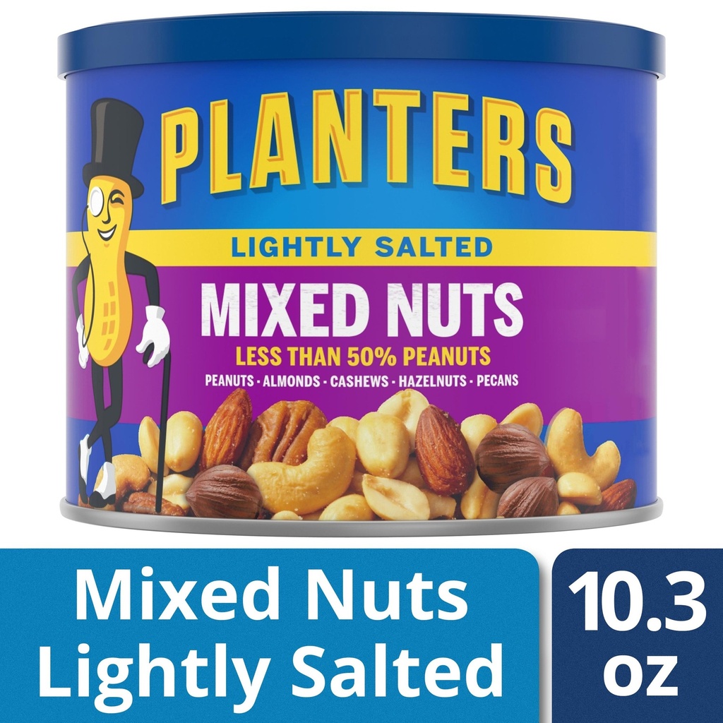 [029000016699] PLANTERS LIGHTLY SALTED MIXED NUTS 10.3OZ