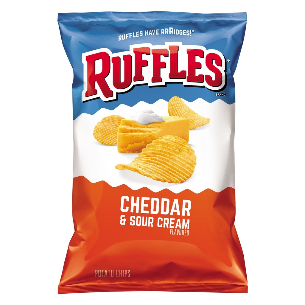 [028400017053] RUFFLES-CHEDDAR AND SOUR CREAM 6.5OZ