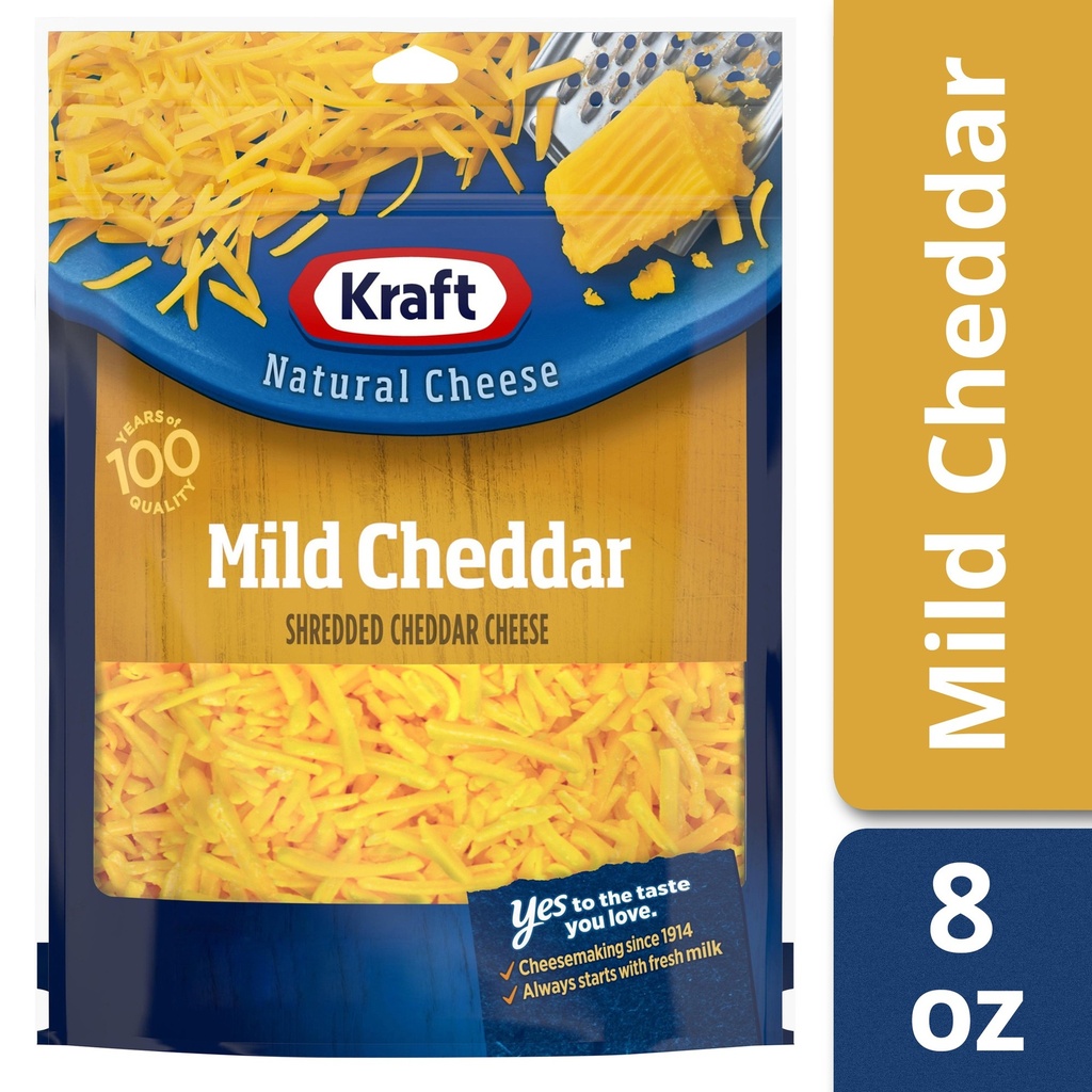 KRAFT SHREDDED MILD CHEDDAR CHEESE 8OZ