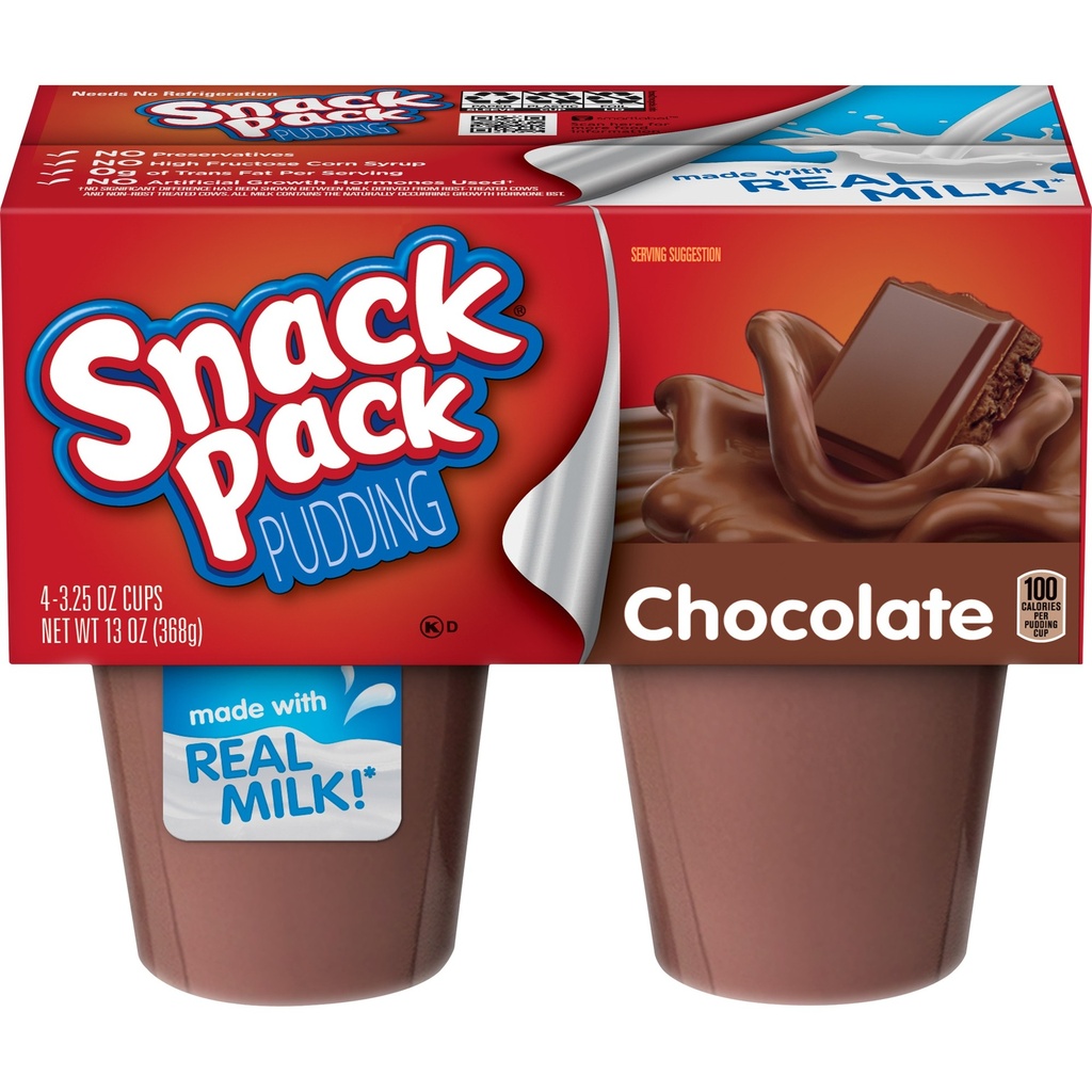 [027000419007] SNACK PACK CHOCOLATE PUDDING 4PK