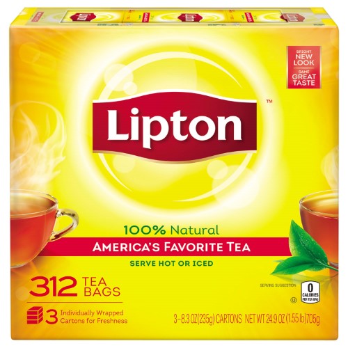 [041000731334] LIPTON TEA BAGS 312 SHEETS