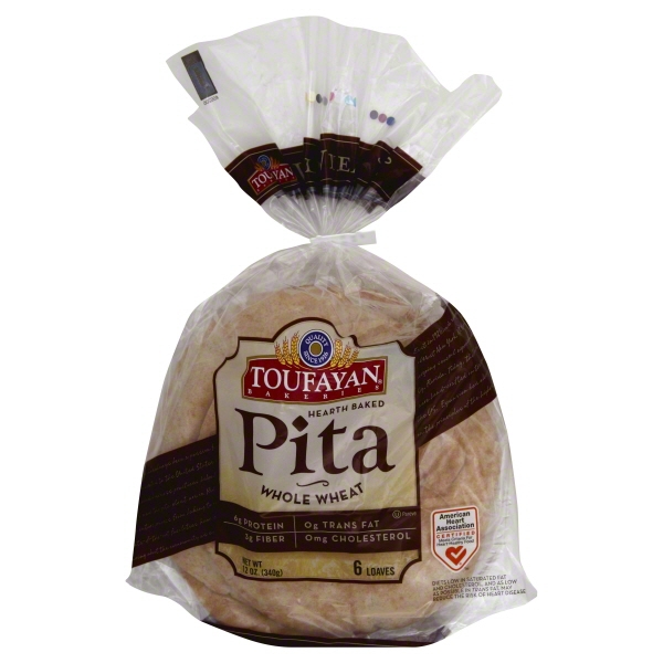 TOUFAYAN HEARTH BAKED PITA WHOLE WHEAT 6-12OZ