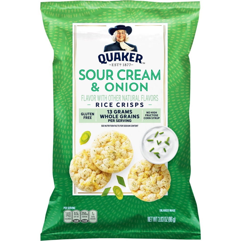 quaker sour cream and onion rice crips