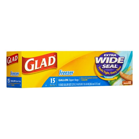 [012587570340] Glad Gallon Freezer Bags 15ct