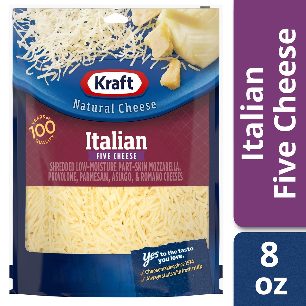 KRAFT SHREDDED ITALIAN FIVE CHEESE 8oz
