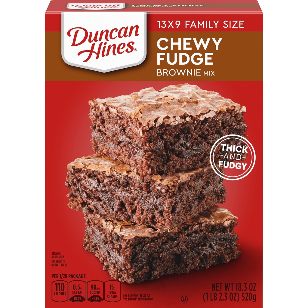 [644209311316] DUNCAN HINES CHEWY FUDGE BROWNIE MIX 18.3oz