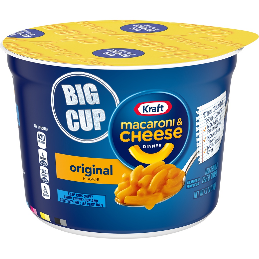 KRAFT EASY MAC CUPS ORIGINAL FLAVOR 4.1OZ
