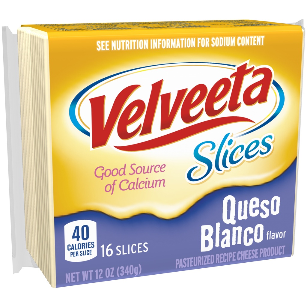VELVETTA SLICES QUESIO BLANCO 12OZ