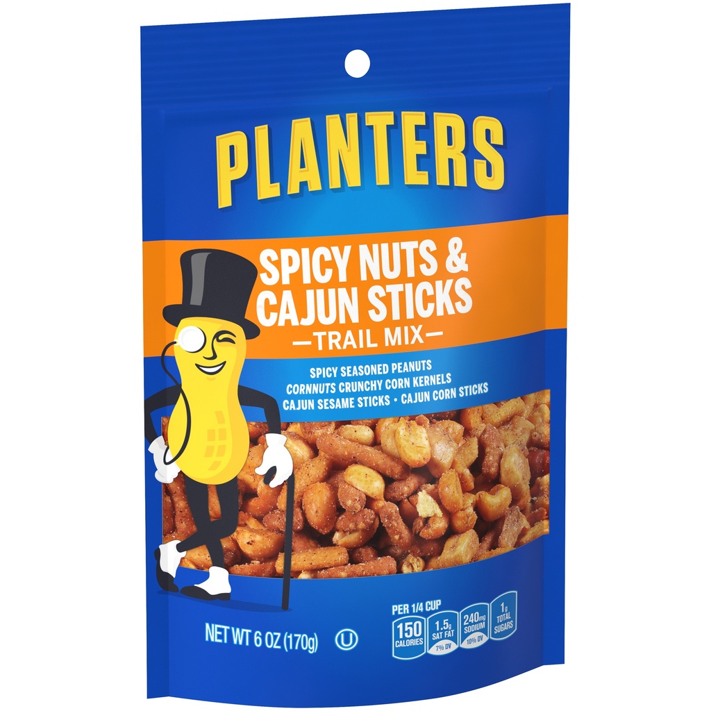 PLANTERS SPICY NUTS &CAJUN STICKS TRAIL MIX 6OZ