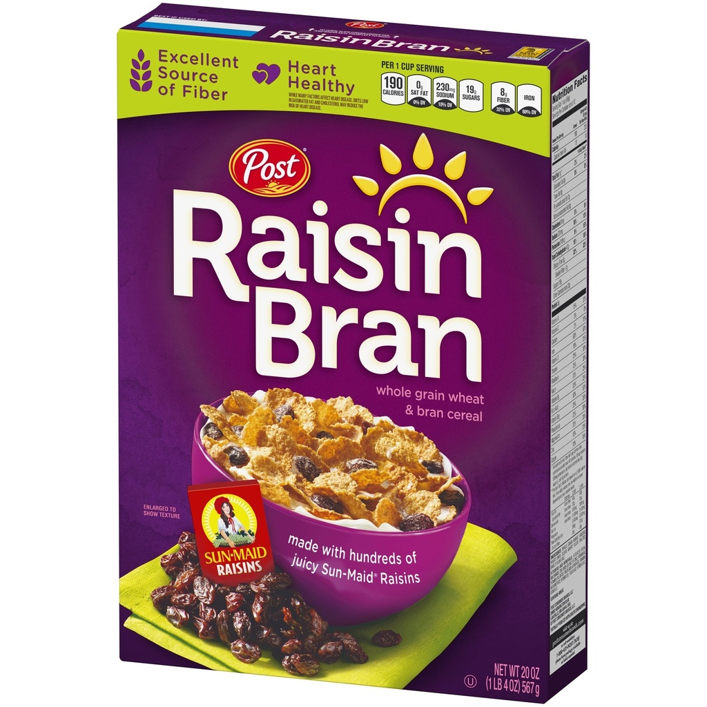 RAISIN BRAN WHOLE GRAIN CEREAL  20oz