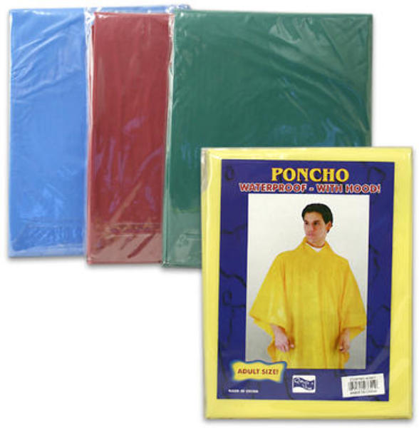 [795229936215] WATERPROOF PANCHO WITH HOOD ADULT SIZE