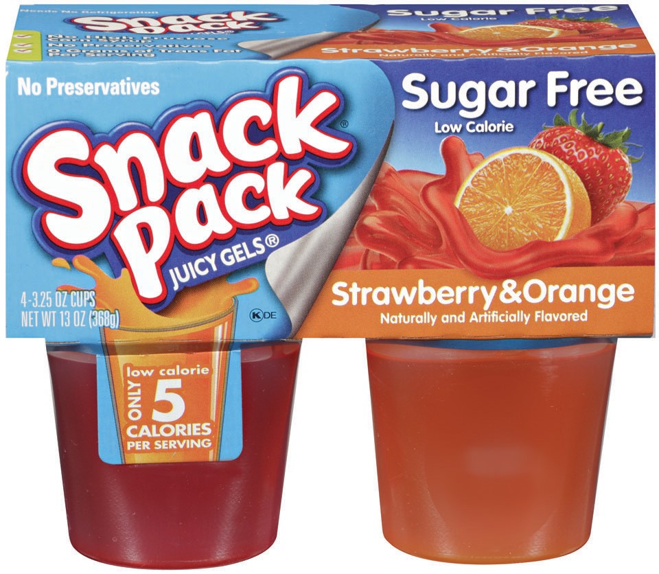 SNACK PACK SUGAR FREE STRAW. & ORANGE