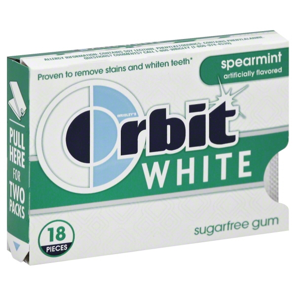 ORBIT WHITE SPEARMINT 18 PIECE SUGARFREE GUM