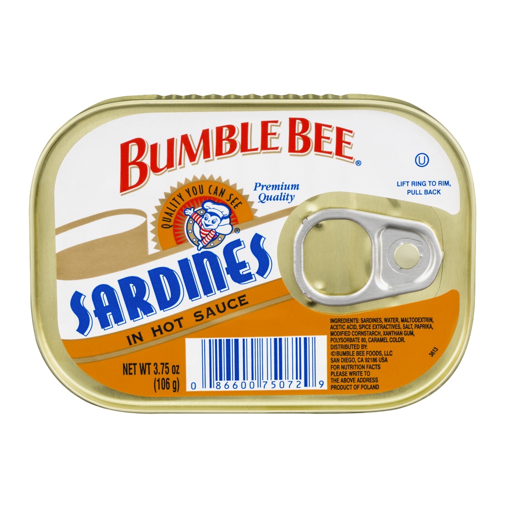 BUMBLE BEE SARDINES IN HOT SAUCE 3.75oz