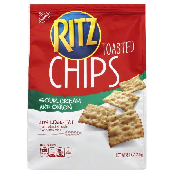 RITZ CHIPS SOUR CREAM AND ONIONS 8oz