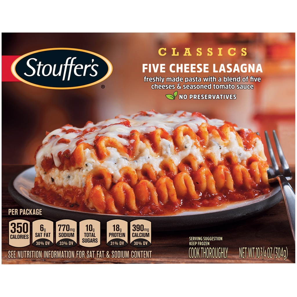 STOUFFER'S FIVE CHEESE LASAGNA 10.75oz
