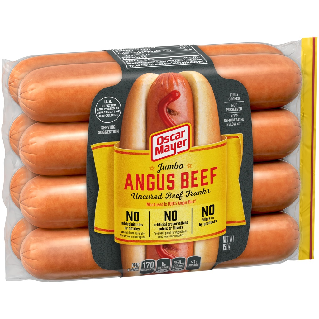O/M JUMBO BEEF FRANKS 15oz