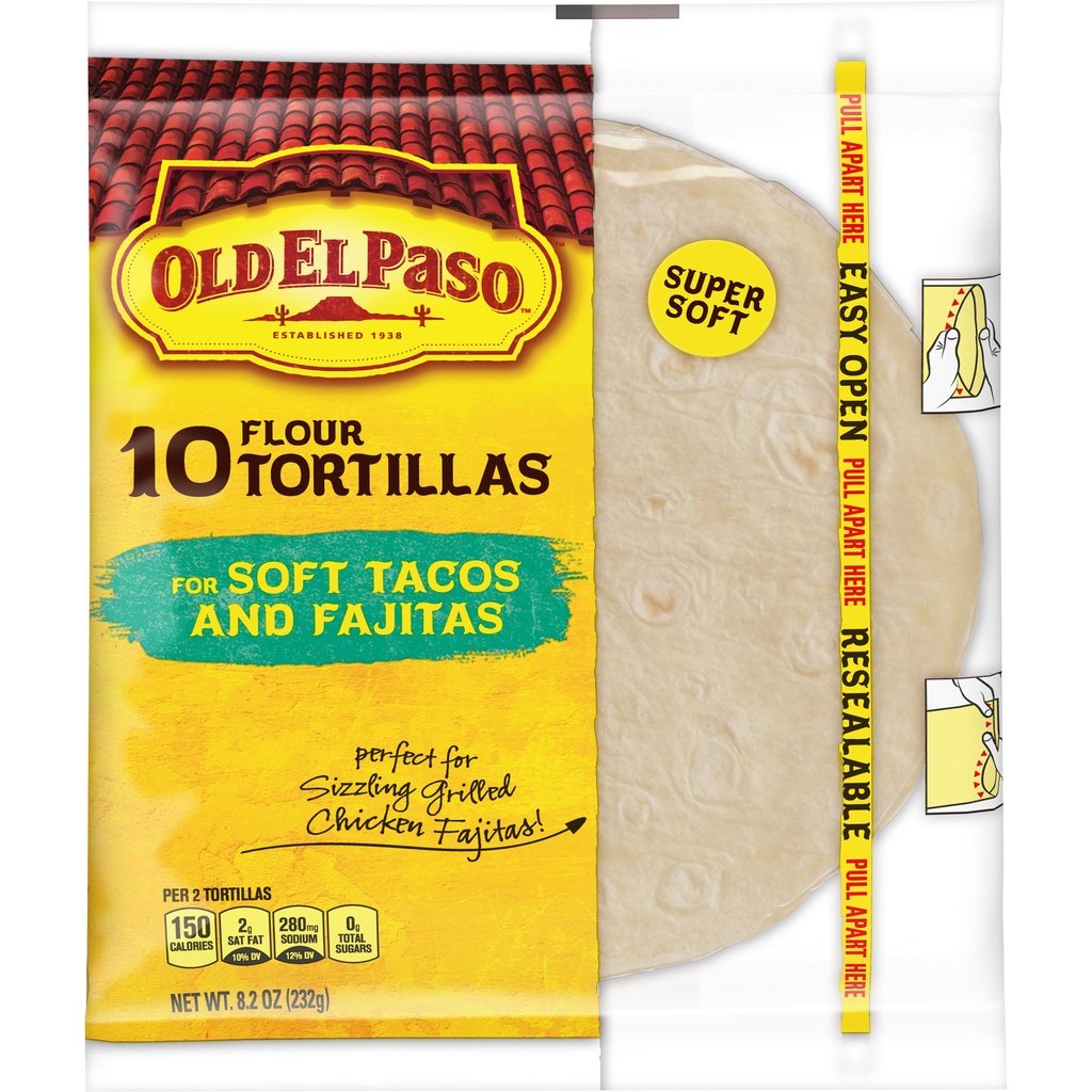 OLD EL PASO FLOUR TORTILLAS 10CT