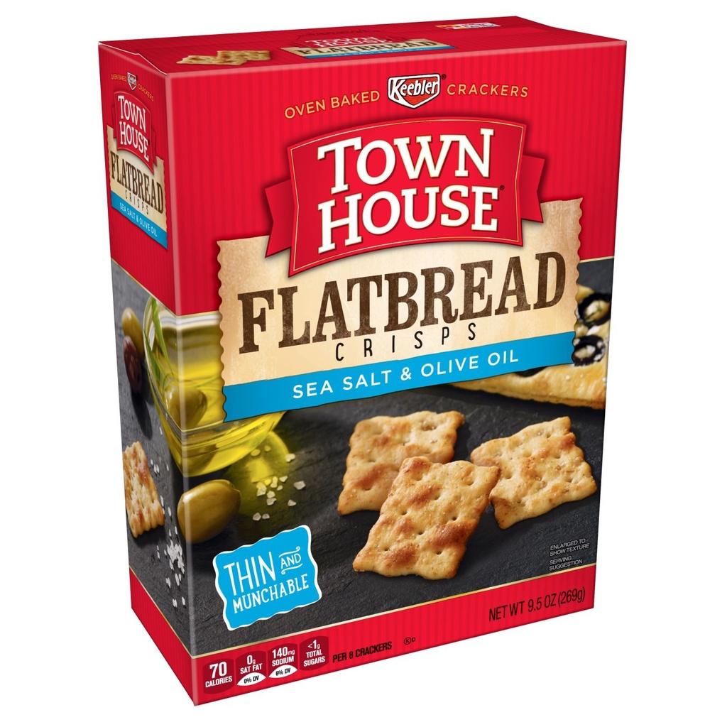 TOWN HOUSE FLAT BREAD  SEA SALT AND OLIVE OIL 9.5