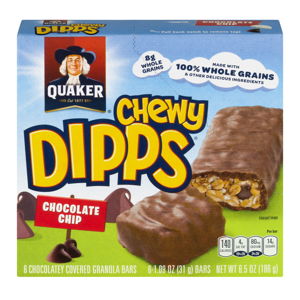 QUAKER CHEWY DIPPS CHOCOLATE CHIP 6.5oz