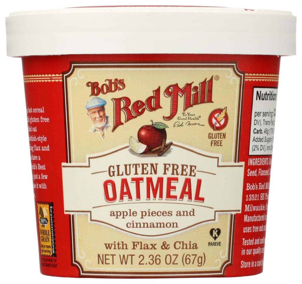 BOB RED MILL G/F APPLE AND CINNAMON OATMEAL 2.36oz