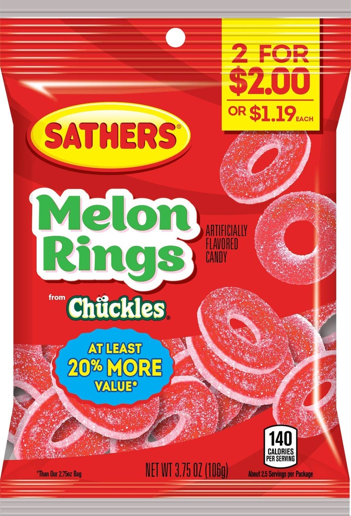 SATHERS WATERMLELON RINGS 3.75oz