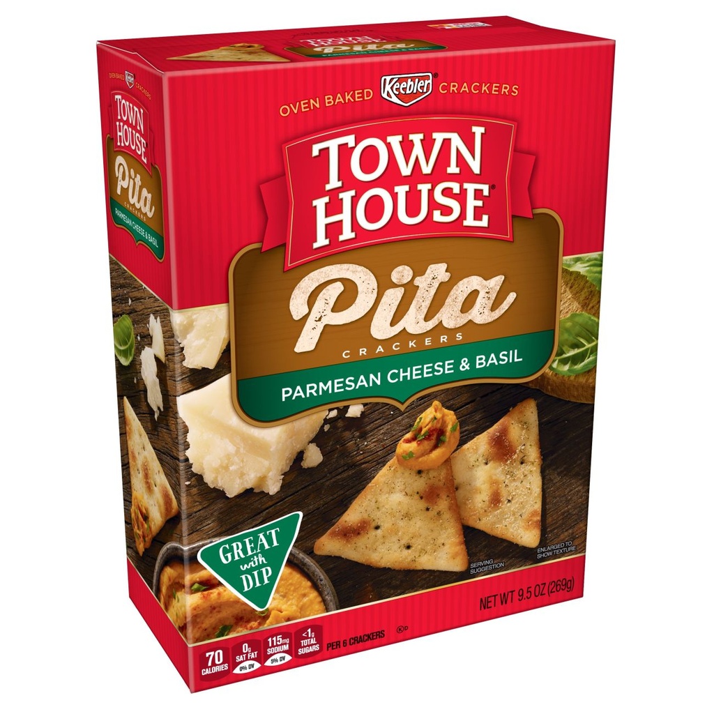 TOWN HOUSE PITA PARMESAN CHEESE AND BASIL 9.5oz