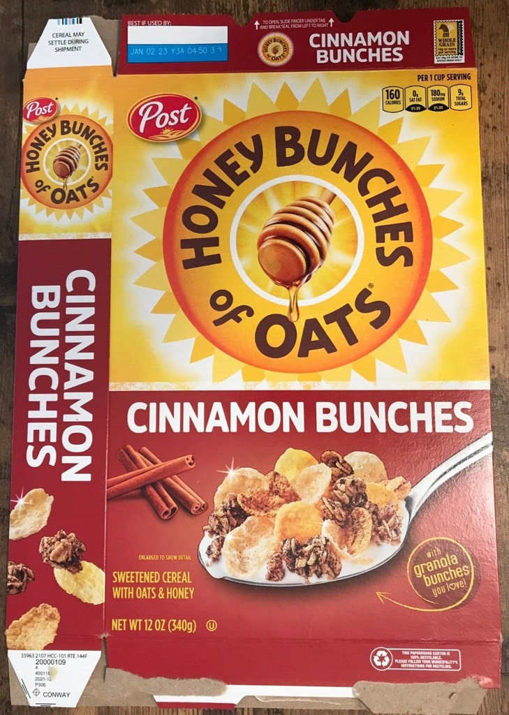 [884912359414] HONEY BUNCHES OF OATS CINNAMON 12OZ