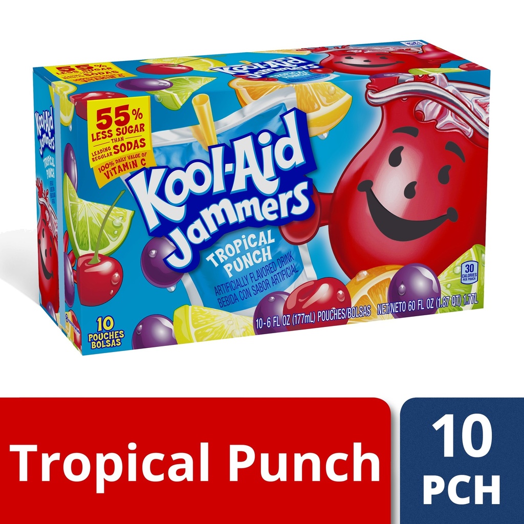 [043000028254] KOOL-AID JAMMERS TROPICAL PUNCH 10-6oz